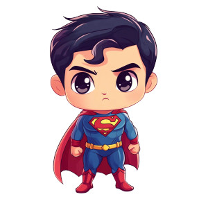 Chibi Superman Vinyl Car Decal Sticker – Waterproof & UV-Resistant 8"